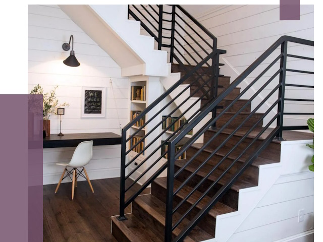 Перила для лестницы в доме в Дедовске от 7971 руб. — ПРОЛЁТ-Ддв