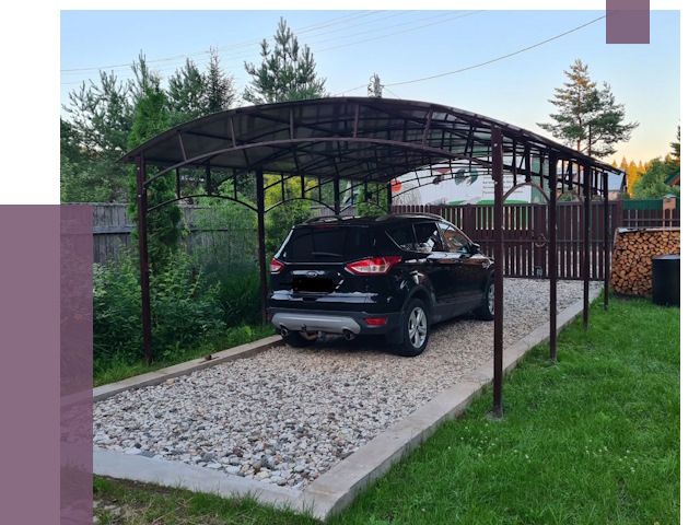 Навесы для автомобиля в Дедовске от 14129 руб.  | ПРОЛЁТ-Ддв