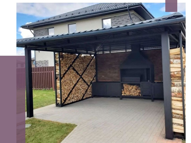 Навесы для барбекю в Дедовске от 13689 руб. под ключ | ПРОЛЁТ-Ддв