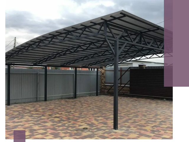 Металлические навесы под ключ в Дедовске — изготовление и монтаж