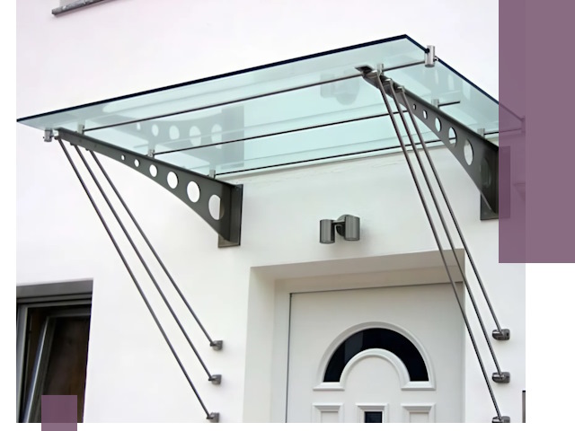 Козырьки над входом под ключ в Дедовске — изготовление и монтаж