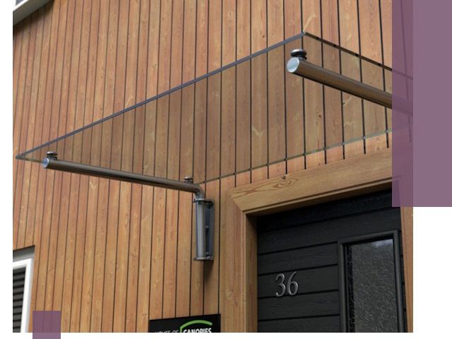 Стеклянные козырьки на входы и фасады в Дедовске