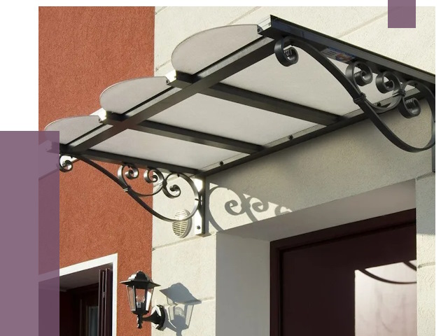 Односкатные козырьки в Дедовске от 9016 руб.  | ПРОЛЁТ-Ддв