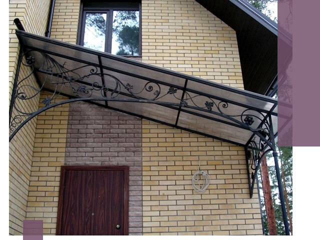 Односкатные козырьки из металла под ключ в Дедовске