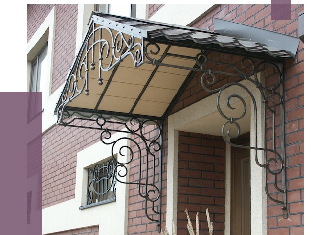 Двускатные козырьки в Дедовске под ключ от 13744 руб.